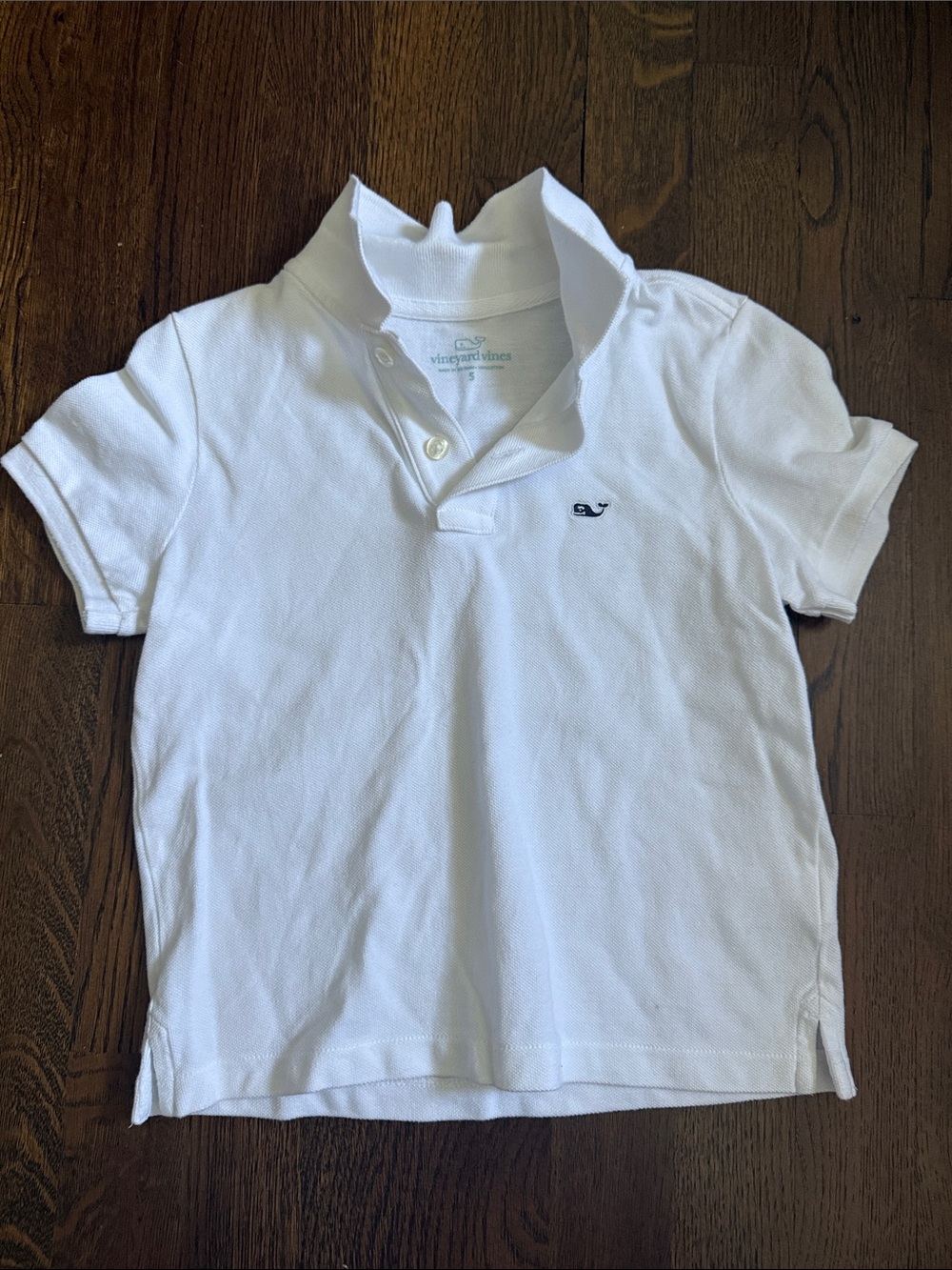 Vineyard Vines White Kids Polo with Whale Logo